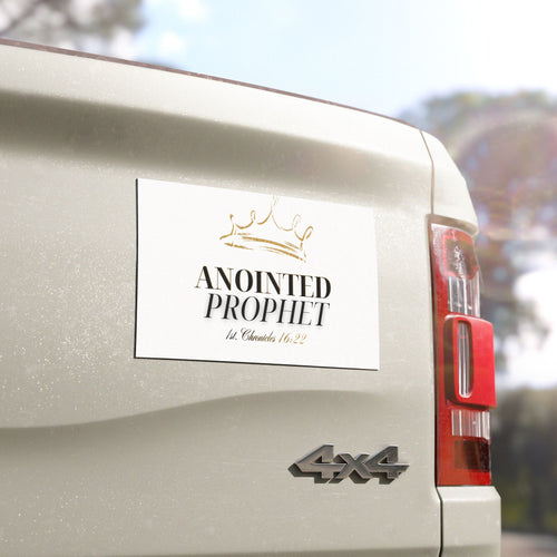 Anointed Prophet Car Magnet – Gold Crown Christian Scripture 1 Chronicles 16:22 Vehicle Decal