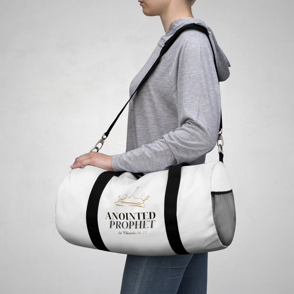 Anointed Prophet Duffel Bag — Inspirational Christian Travel Gym Bag with Gold Crown Design