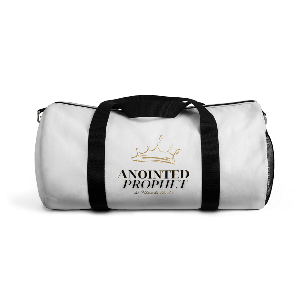 Anointed Prophet Duffel Bag — Inspirational Christian Travel Gym Bag with Gold Crown Design