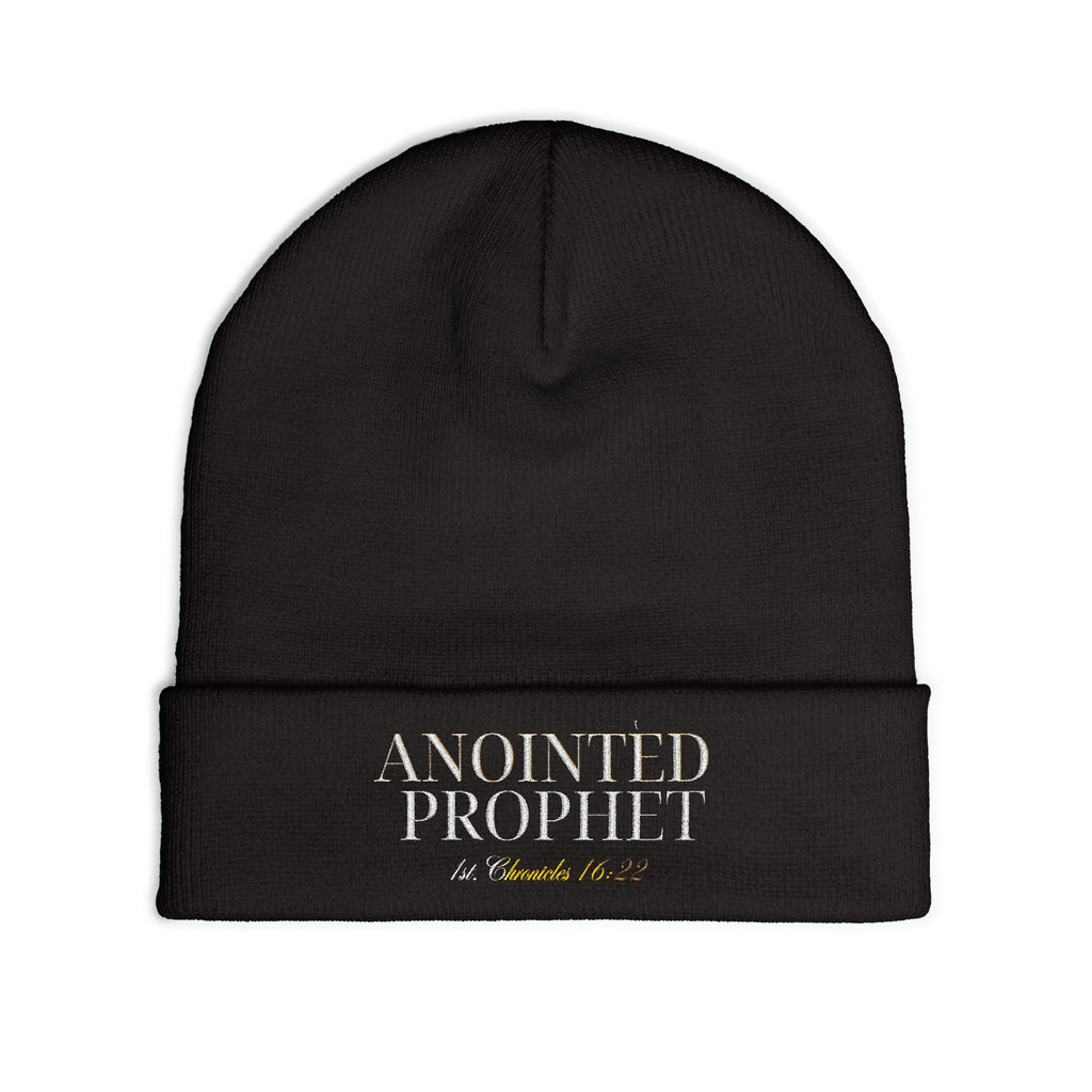 Embroidered 'Anointed Prophet' Knit Beanie - Christian Faith Winter Hat