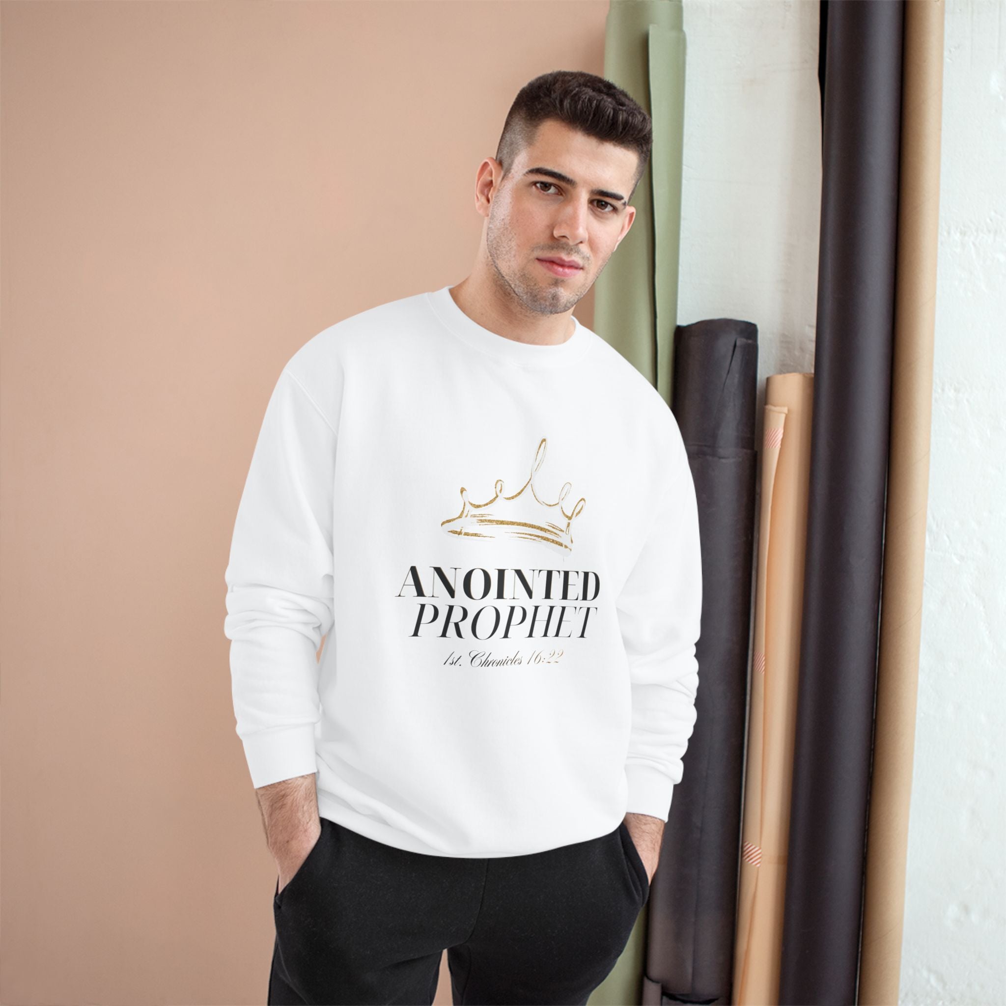 Anointed Prophet Sweatshirt — Christian Crown Graphic Champion Crewneck