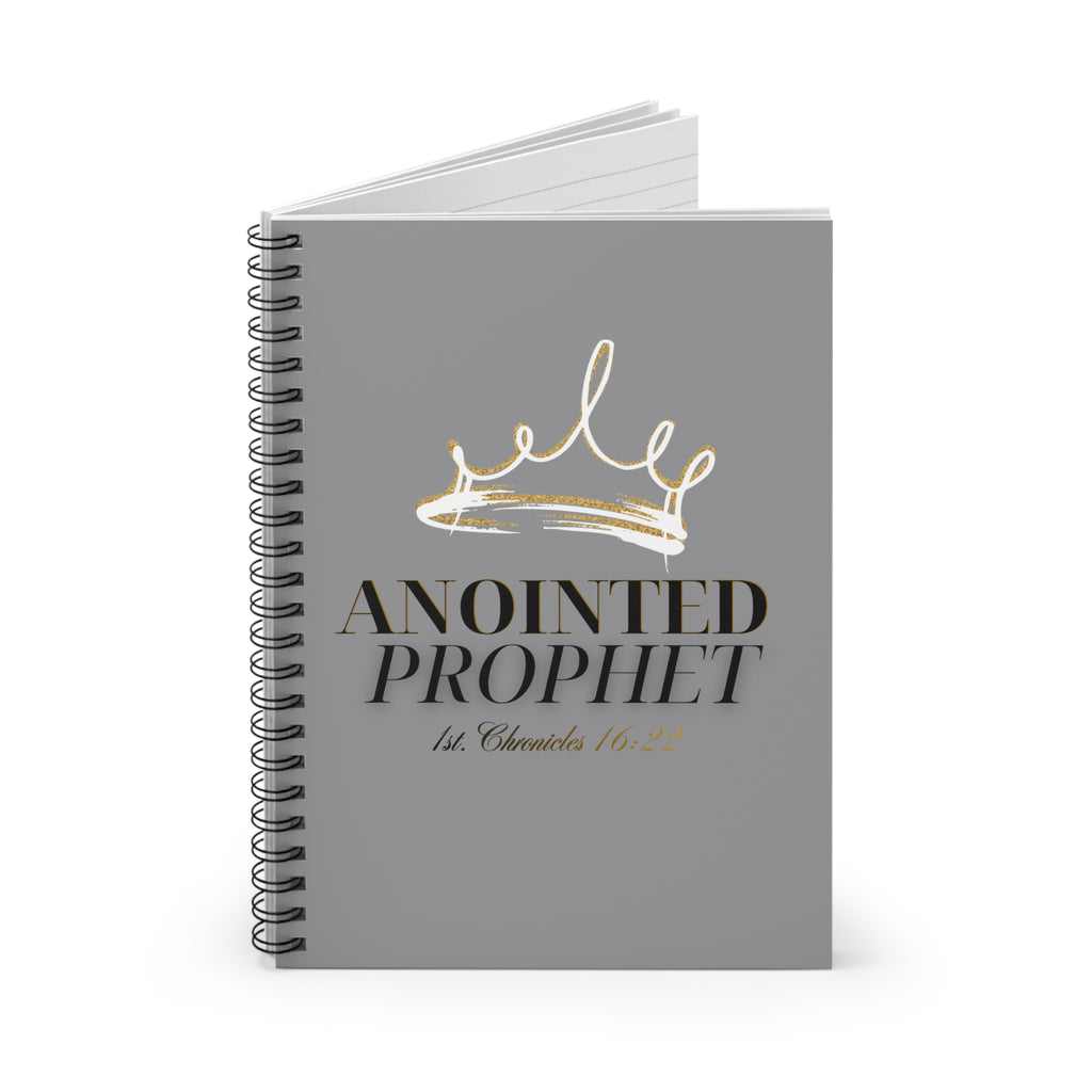 Anointed Prophet Spiral Notebook — 1st Chronicles 16:22 Gold Crown Journal