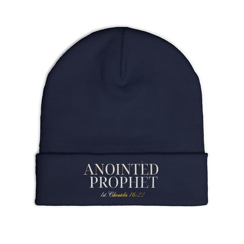 Embroidered 'Anointed Prophet' Knit Beanie - Christian Faith Winter Hat