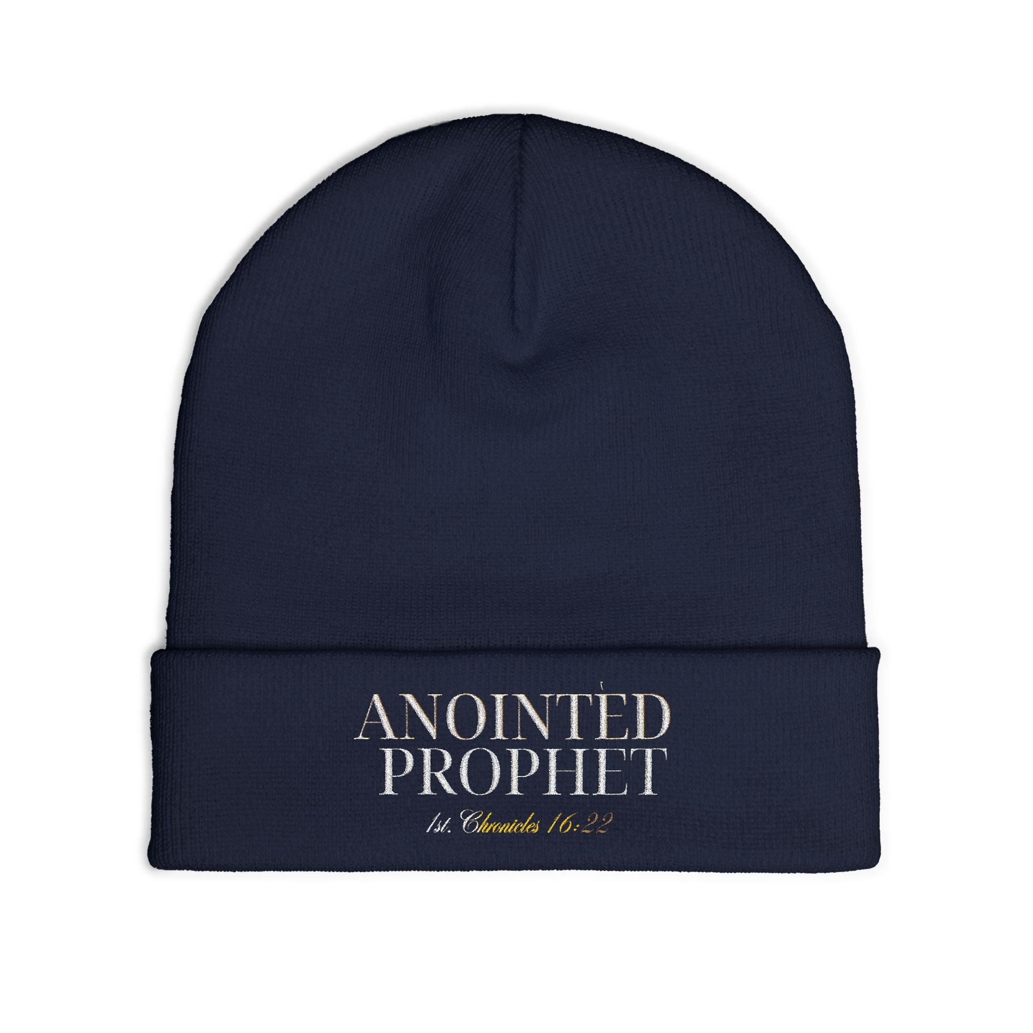 Embroidered 'Anointed Prophet' Knit Beanie - Christian Faith Winter Hat