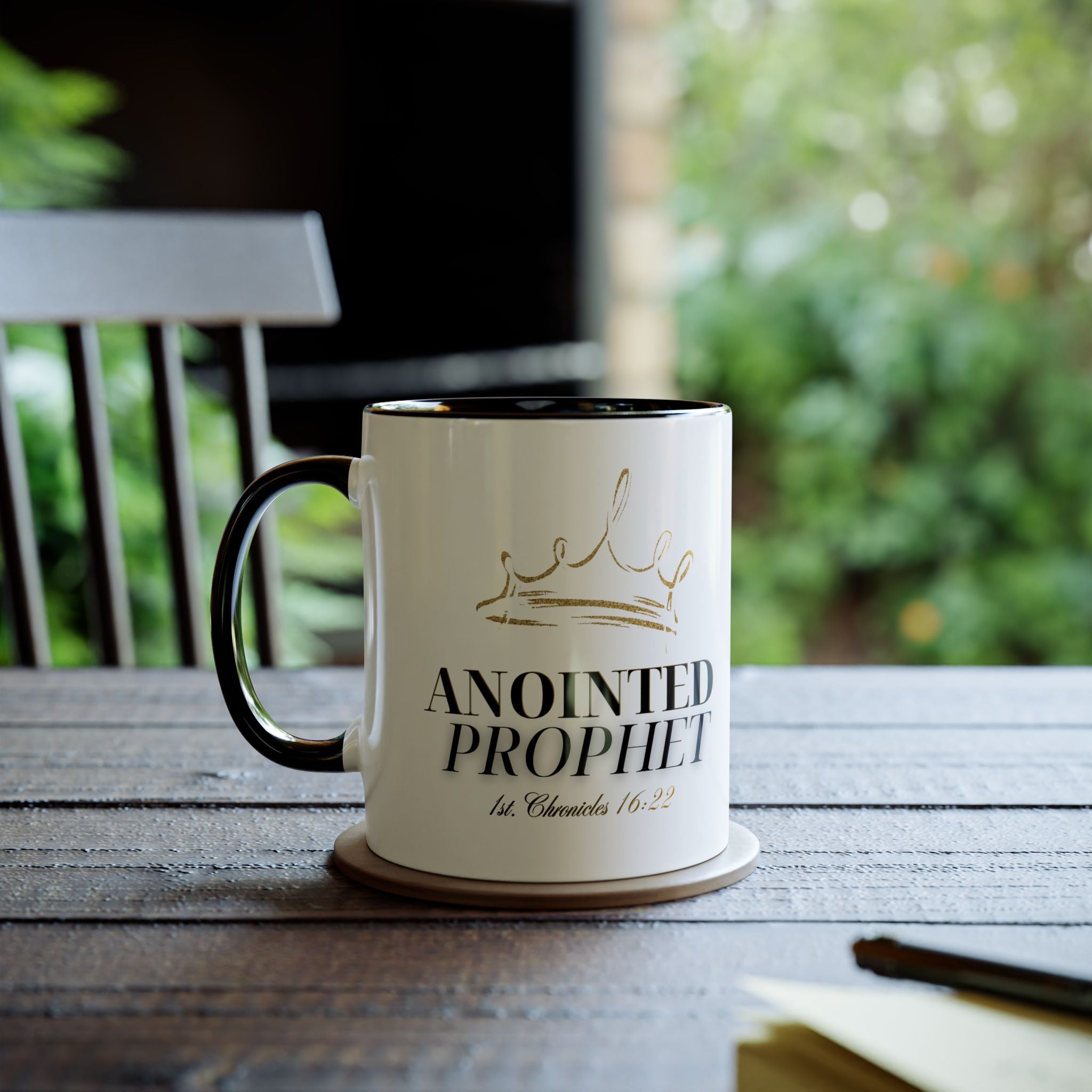 Anointed Prophet Ceramic Mug — Two-Tone 11oz Inspirational Coffee Cup