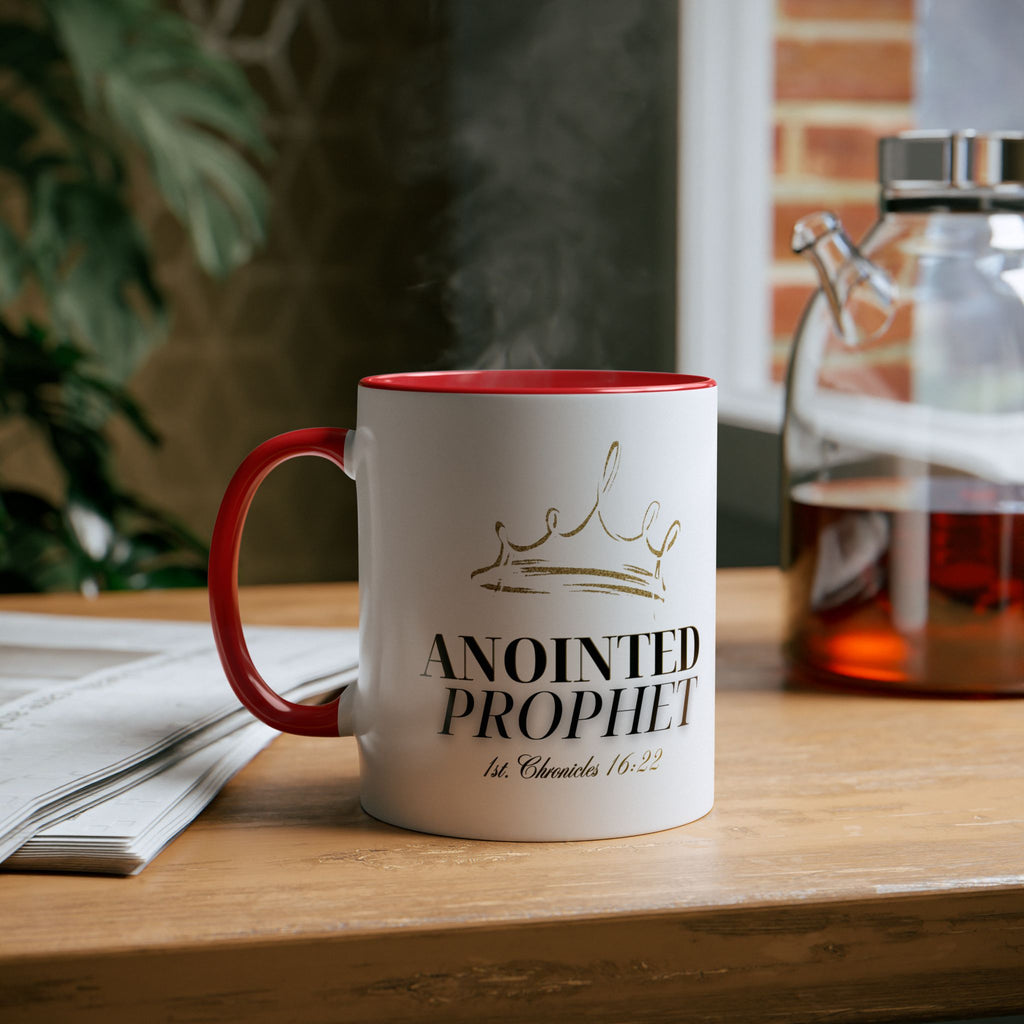 Anointed Prophet Ceramic Mug — Two-Tone 11oz Inspirational Coffee Cup