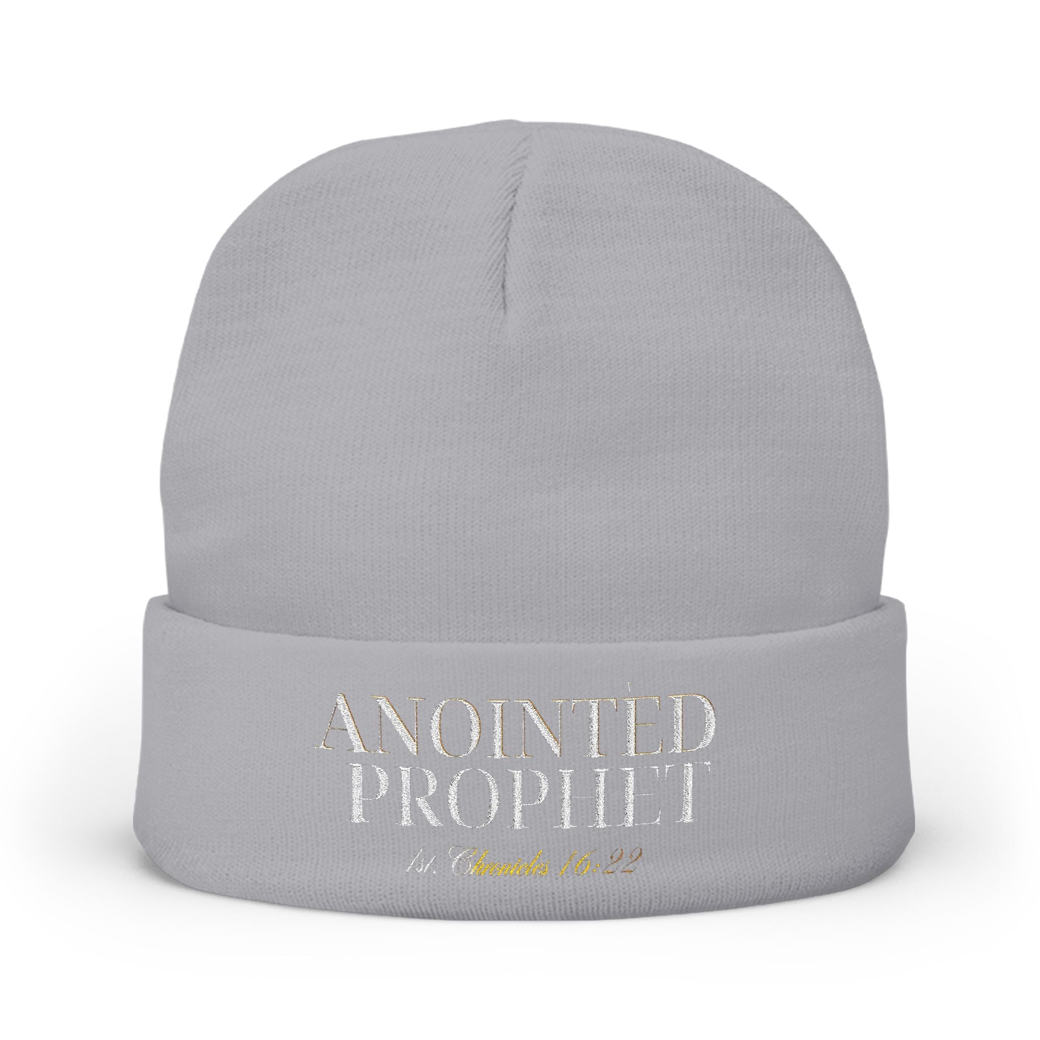 Embroidered 'Anointed Prophet' Knit Beanie - Christian Faith Winter Hat
